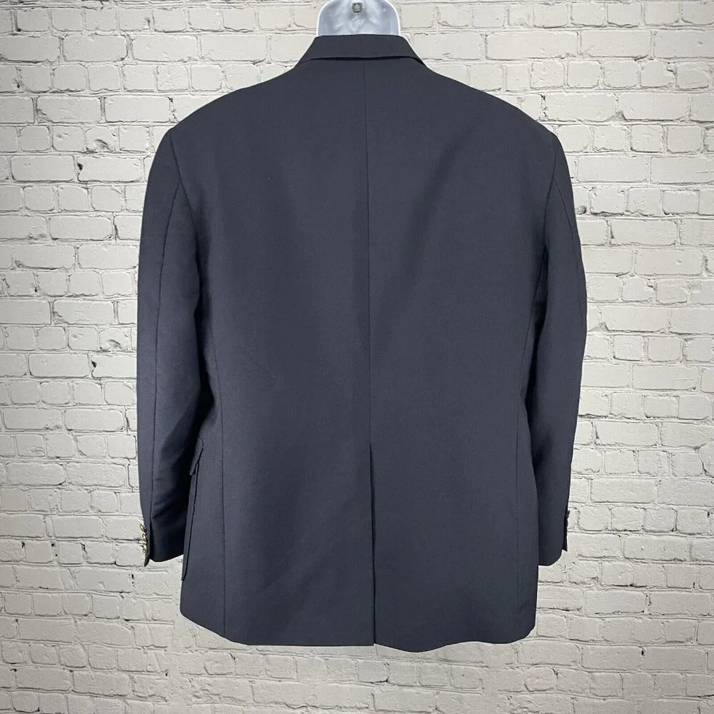Reed St James Navy Gold 2 Button Vented Easy Care Sports Coat Blazer USA Size 44